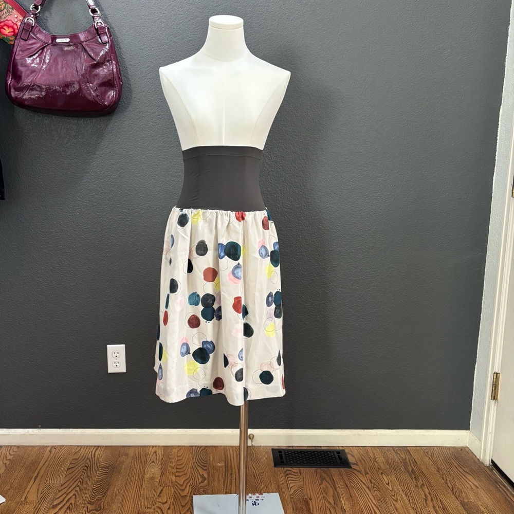 🦋2/$150🦋THEORY 100% Silk skirt NWT print strapless Mini Dress/Skirt w bandueax - Picture 4 of 11